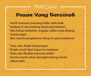 Puisi Lucu Sunda - Pesan Yang Tersirat - YEDEPE.COM