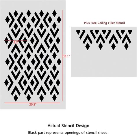 Geometric Stencils Pattern Elaine Reusable Modern Style For Diy Easy