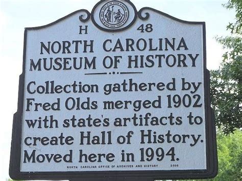 Historical Marker Picture Of North Carolina Museum Of History