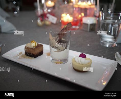 Dessert Trio Fancy Restaurant Stock Photo Alamy
