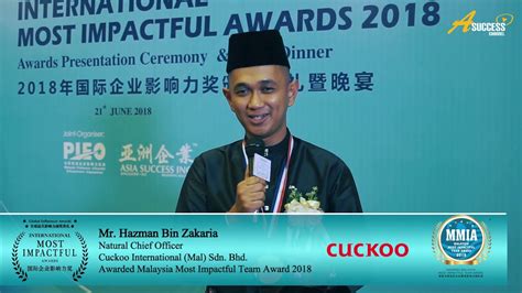 Cuckoo international (b) sdn bhd was founded by mr k.g. MIA2018 Winner Interview - Hazman Bin Zakaria [Cuckoo ...