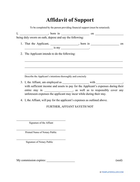 Affidavit Of Support Form Fill Out Sign Online And Download Pdf