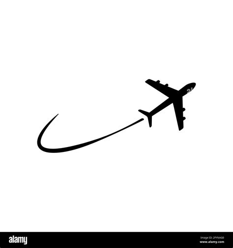 Icono De Vuelo De Avión Avión Volando Con Línea Concepto De