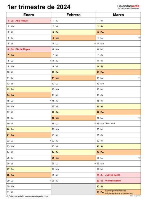 Calendario Trimestral 2024 En Word Excel Y PDF Calendarpedia