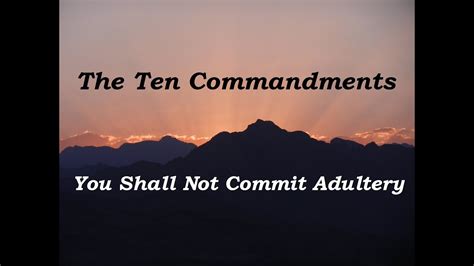 09 01 22 Am • Exodus 2014 • You Shall Not Commit Adultery Youtube