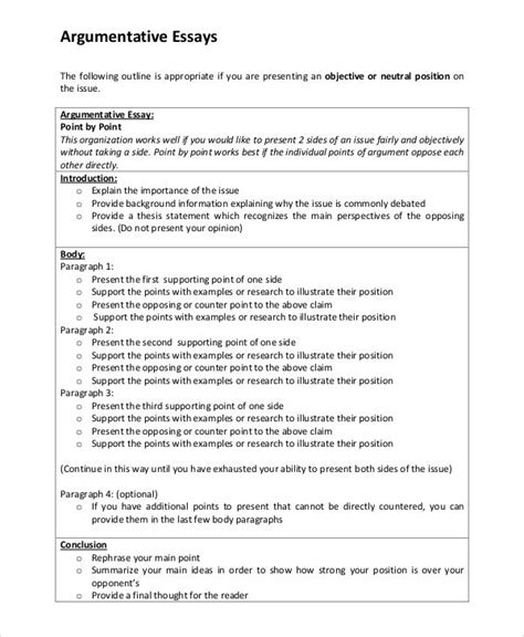 Download for microsoft® word and pdf format. argumentative essay introduction ... | Essay outline ...