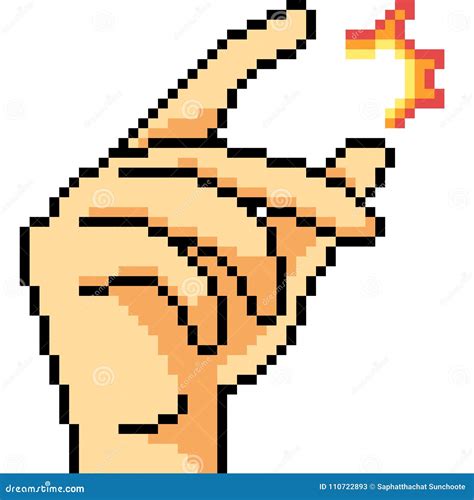 Vector Pixel Art Hand Gesture Stock Vector Illustration Of Gesture