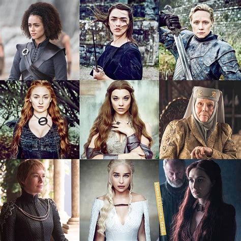 Missandei Arya Stark Brienne Of Tarth Sansa Stark Margaery Tyrell Olenna Tyrell Cersei