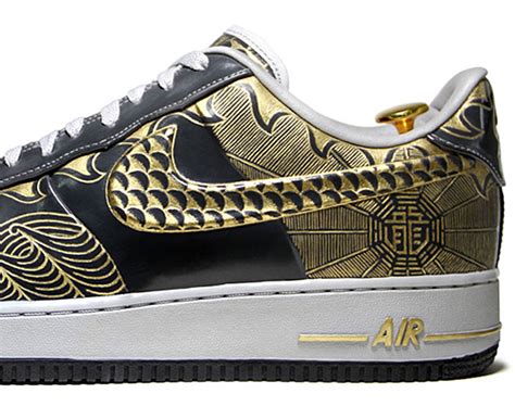 Nike Air Force 1 Low 30th Anniversary Year Of The Dragon Gold Customs