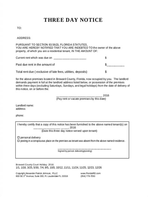 Free Printable Day Notice To Vacate Form Printable Forms Free Online