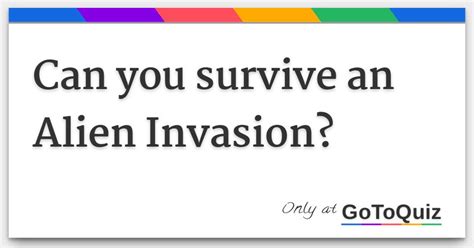 Can You Survive An Alien Invasion