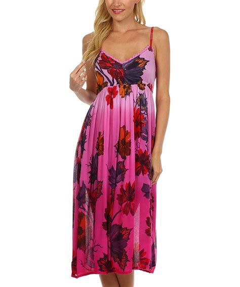 Pink And Blue Floral Empire Waist Dress Women Summer Dresses Floral