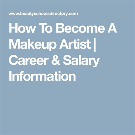 How To Become A Makeup Artist Career And Salary Information Makeup