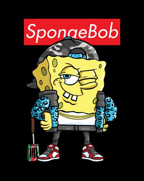 Spongebob Squarepants Supreme Logo Digital Art By Xuan Tien Luong