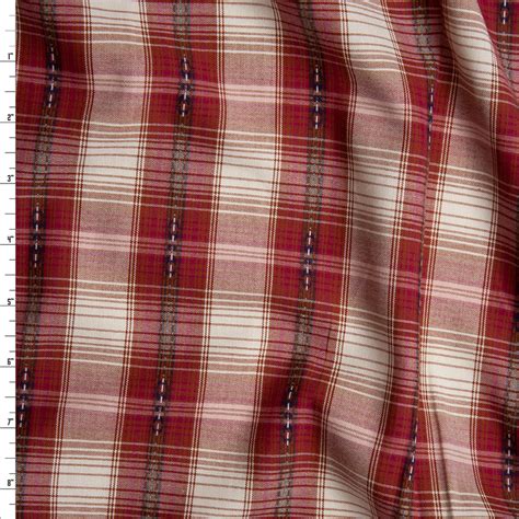 Cali Fabrics Red And White Ponderosa Plaid Cotton Shirting From ‘robert