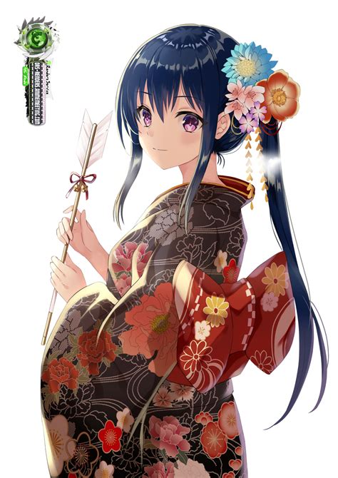 Kimono Girl Mega Cute Winter New Year 2018 Render Ors Anime Renders
