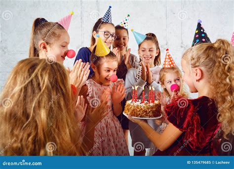 A Celebration Of Children`s Birthday Stock Image Image Of Girl