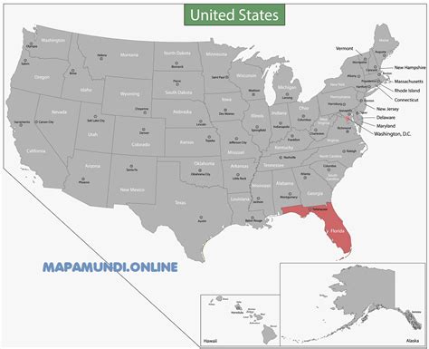⊛ Mapa De Florida 🥇 Político Con Nombres Imágenes Hd 2022