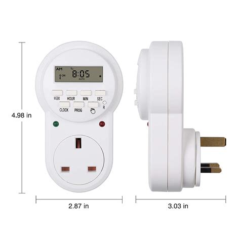 Hbn Weekly Programmable Electronic Plug In Digital Timer With Lcd Display 24 Hours 7 Day 2