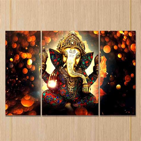 Lord Ganesha Art Print Design Wall Painting Home Decor Prabhubhakti