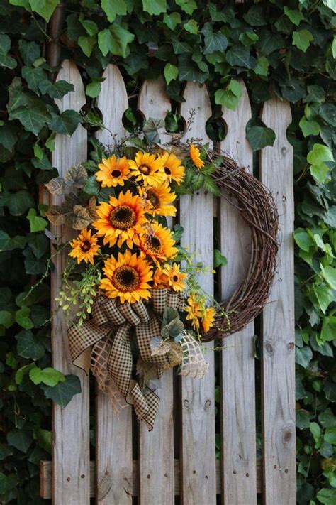 Farmhouse Wreath Sunflower Wreath Double Door Wreath Spring Wreath