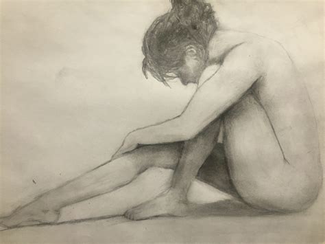Nude Sketch Model Sitting Charcoal And Pencil Album On Imgur
