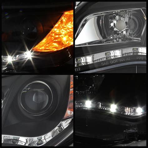 2012 2013 Toyota Camry Black Led Drl Projector Headlights 444 Tcam12