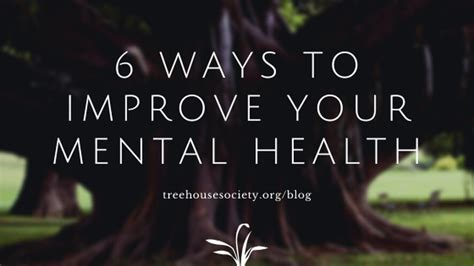 6 Ways To Improve Your Mental Health Treehouse Society
