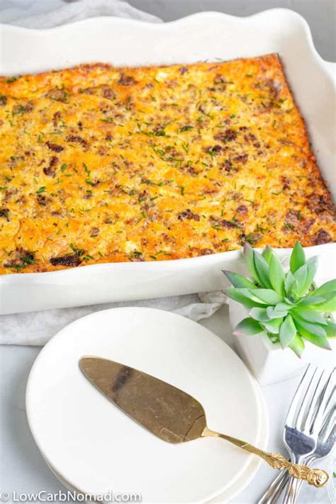 Easy Low Carb Breakfast Casserole With Eggs Bacon Cheese
