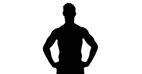 Muscular Silhouette Of Man Flexing Stock Footage Video 100 Royalty