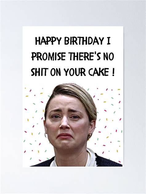 Amber Heard Meme Funny Birthday T Card Poster For Sale By
