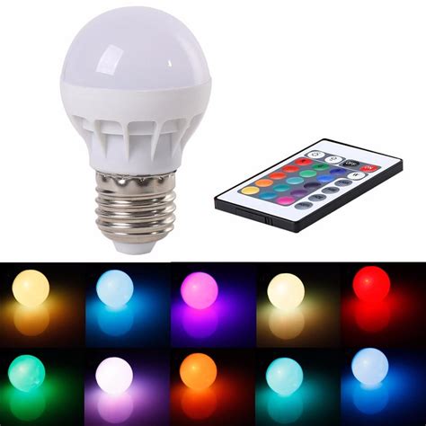 16 Color Changing Led Light Bulb With Remote Control Dimmable Rgbw
