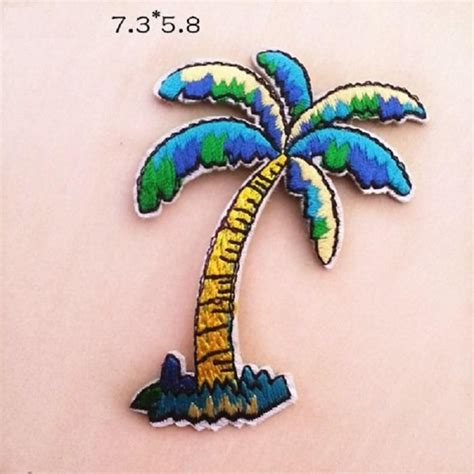Palm Tree Embroidered Iron On Patch Coconut Tree Patch Tree Patch