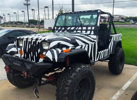 Awesome Vehicle Wrap Design Zebra Print Jeep Wrap For Girls Black And