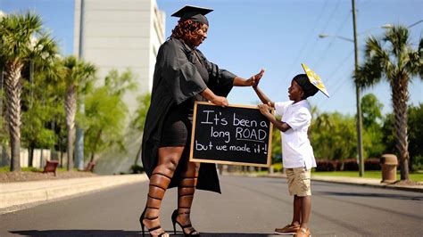 Mom Thanks Son For Helping Her Graduate From College