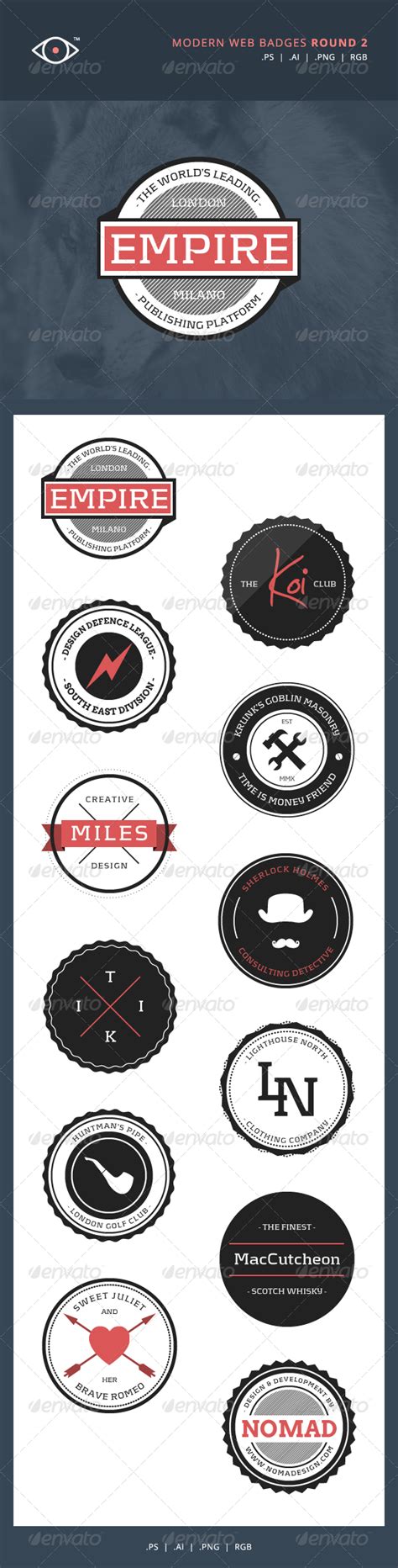 Modern Web Badges Round 2 Badge Logo Design Circular Logo Badge