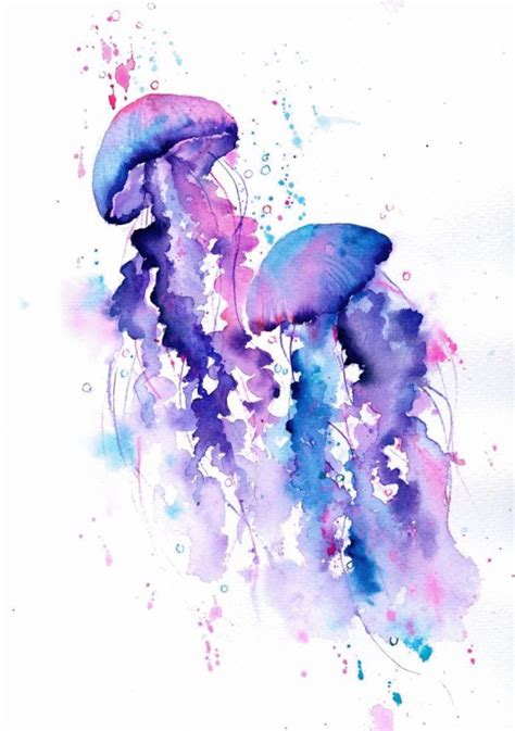 Tutorial Watercolor Jellyfish Watercolor Jellyfish Step By Step