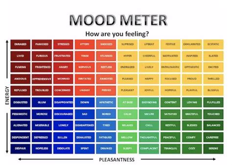 Mood Meter 100 Different Moods Based On Energy And Pleasantness R