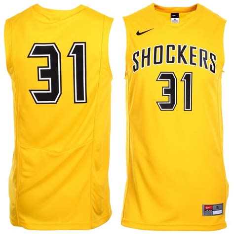 Mens Wichita State Shockers No 31 Nike Yellow Replica Jersey Wichita State University Store