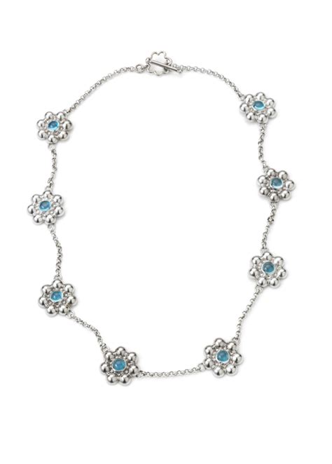 Fox Silver Limited Daisy Necklace With Blue Topaz