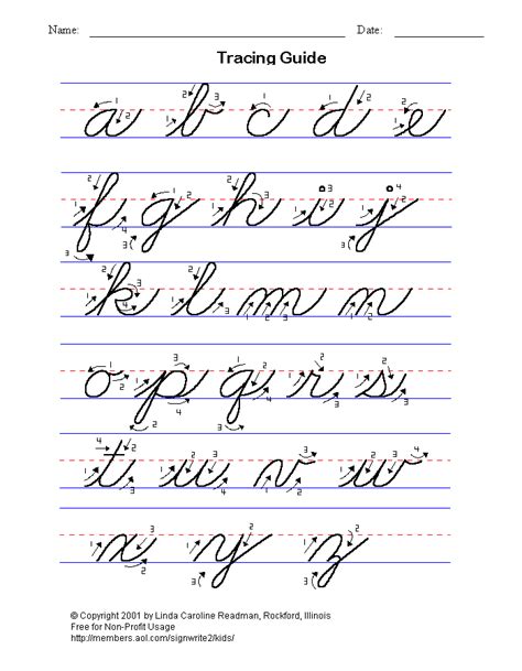 Cursive Tracing Pages