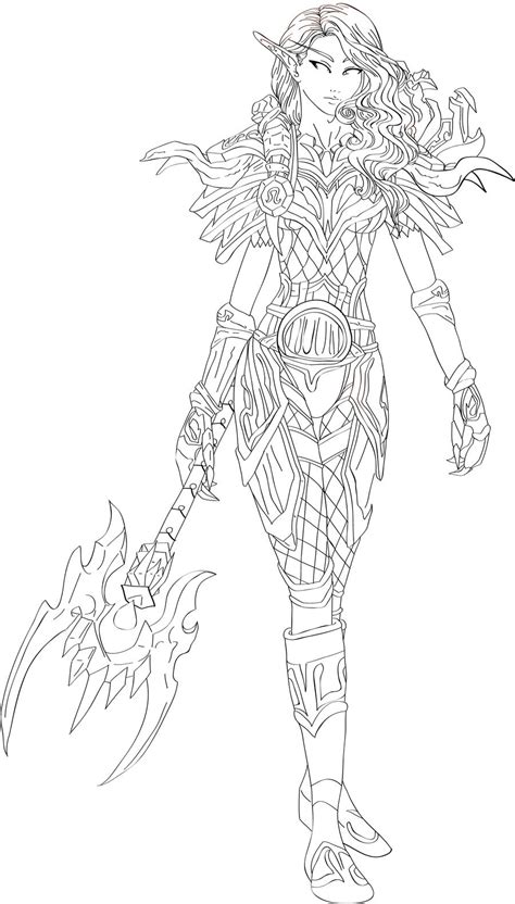 Anime Female Warrior Coloring Pages Coloring Pages