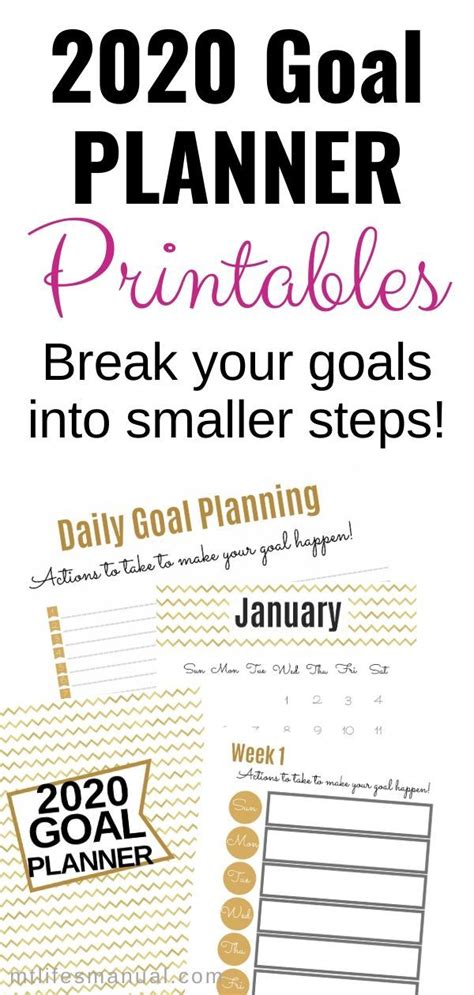 30 Day Project And Goal Planner 2020 Printables Goals Planner