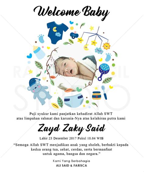 Tempat download file desain coreldraw (banner, kartu nama, cover proposal, dsb. Jual Best Kartu Ucapan Kelahiran Bayi Aqiqah Dan Baby ...