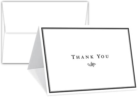 Thank You Card 25 Bulk Set Of 4 14 X 5 12 Inches Half Fold Greeting
