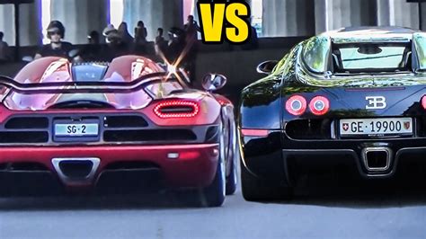 Koenigsegg Agera R Vs Bugatti Veyron Sound Battle Youtube