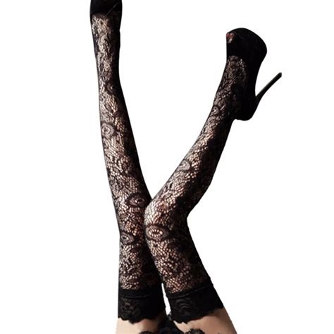 Buy Sexy Sheer Lace Top Thigh High Stockings Thigh Highs Hosiery Women Lady