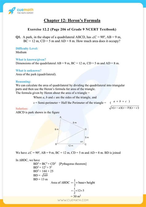 Ncert Solutions Class 9 Maths Chapter 12 Exercise 122 Free Pdf Download