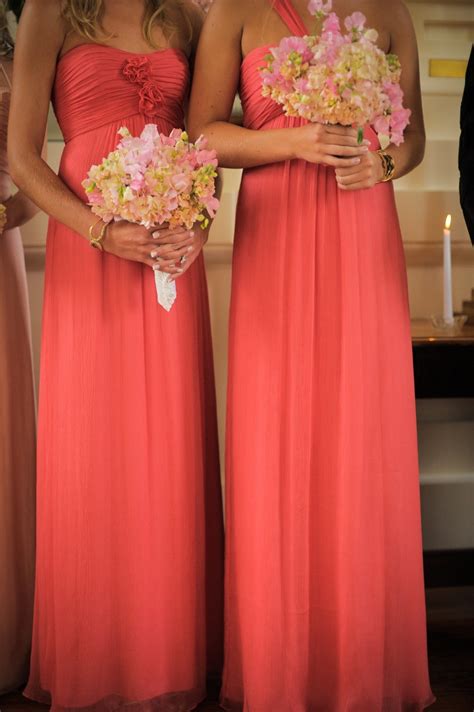 Watermelon Pink Bridesmaids Dresses Elizabeth Anne Designs The