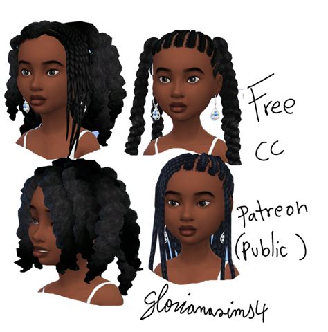 Little Black Girl Magic Glorianasims4 On Patreon Sims Hair Sims 4